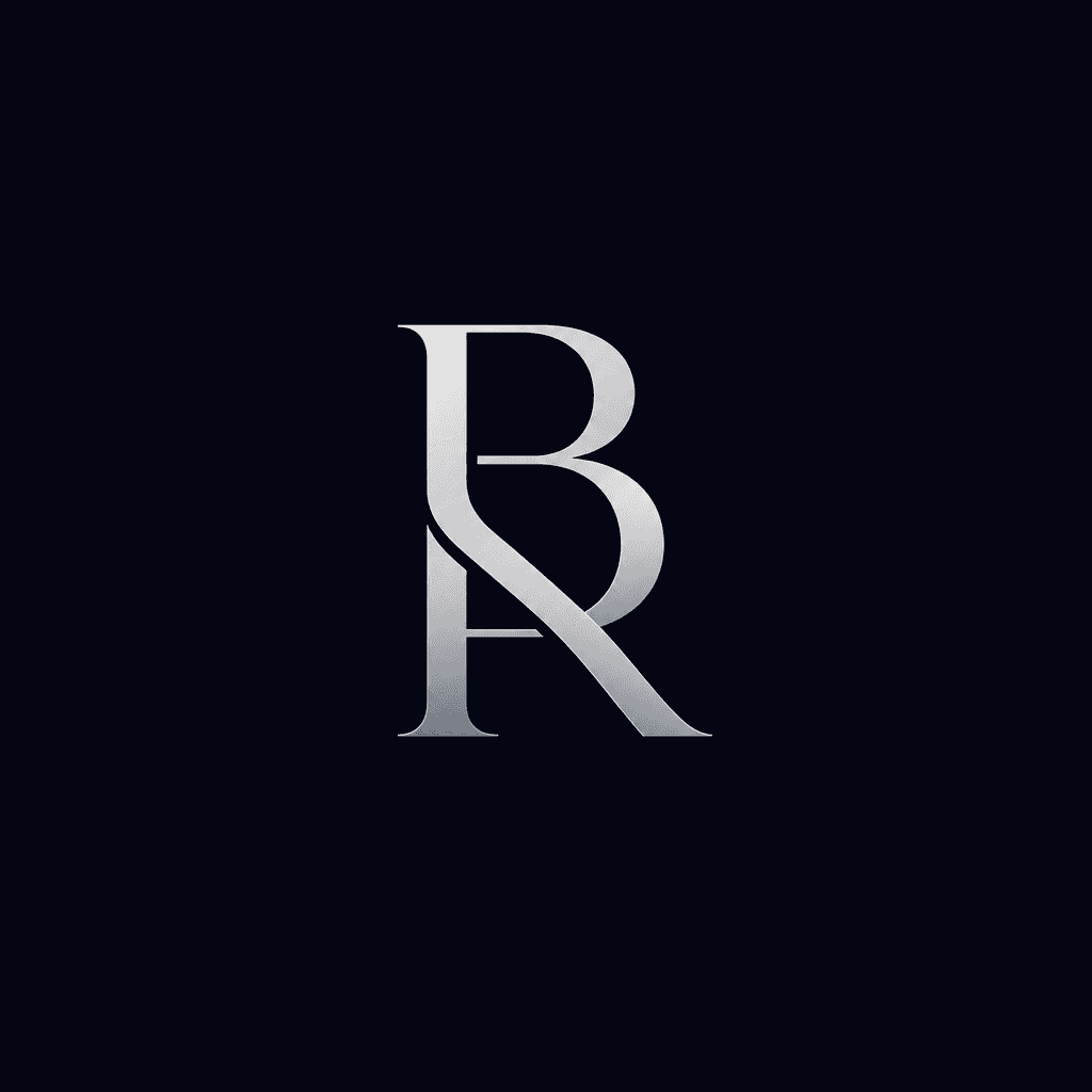 Minimal monogram logo with intertwined B and R